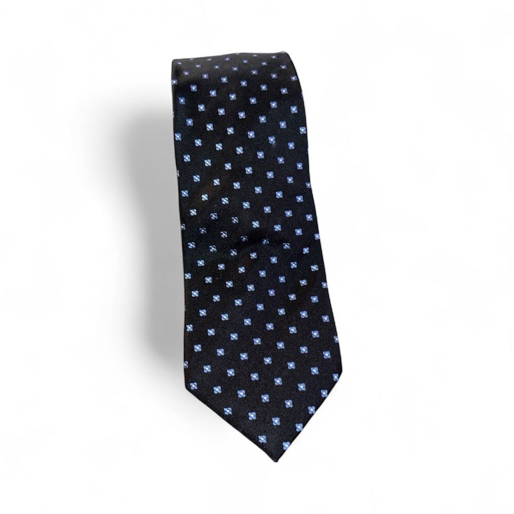 Zarrano Premium Tie 100% Silk Black Small Square Pattern